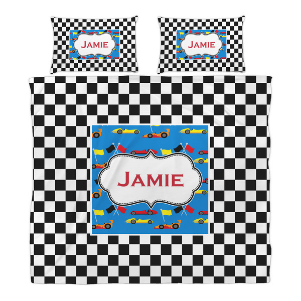 Checkers & Racecars Duvet Cover Set - King - Alt Approval