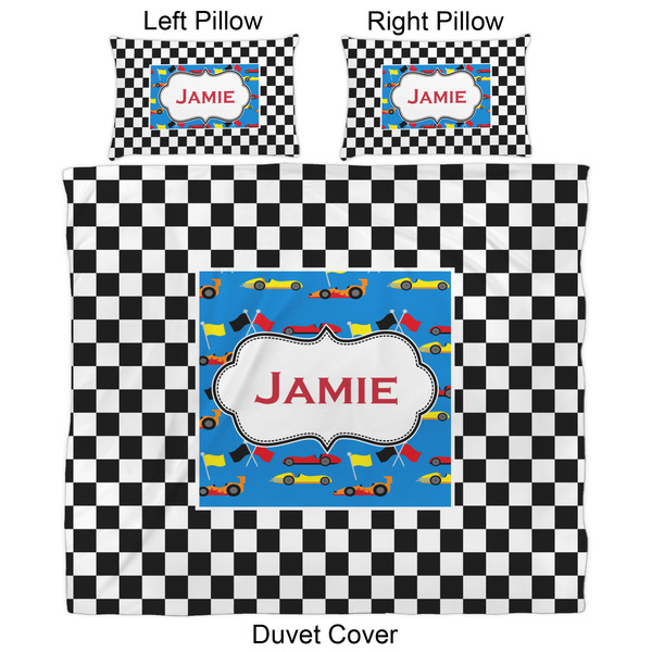 Checkers & Racecars Duvet Cover Set - King - Approval