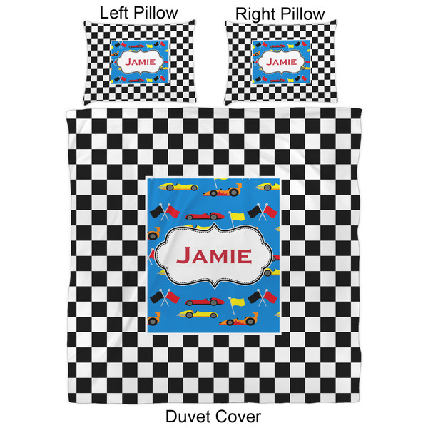 Checkers & Racecars Duvet Cover Set - Queen - Approval