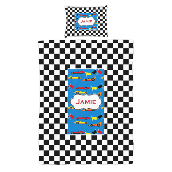 Checkers & Racecars Duvet Cover Set - Twin - Alt Approval