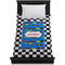 Checkers & Racecars Duvet Cover - Twin - On Bed - No Prop