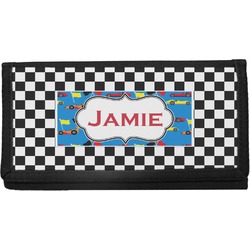 Checkers & Racecars Canvas Checkbook Cover (Personalized)