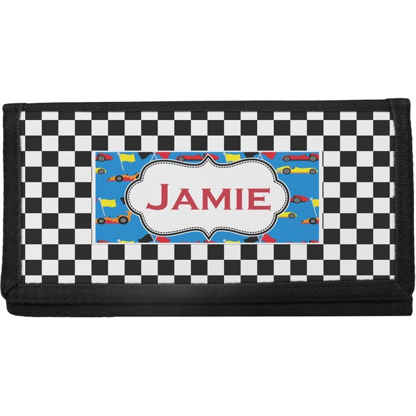 Custom Checkers & Racecars Canvas Checkbook Cover (Personalized)