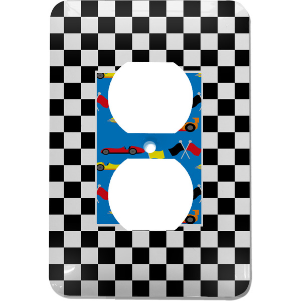 Custom Checkers & Racecars Electric Outlet Plate