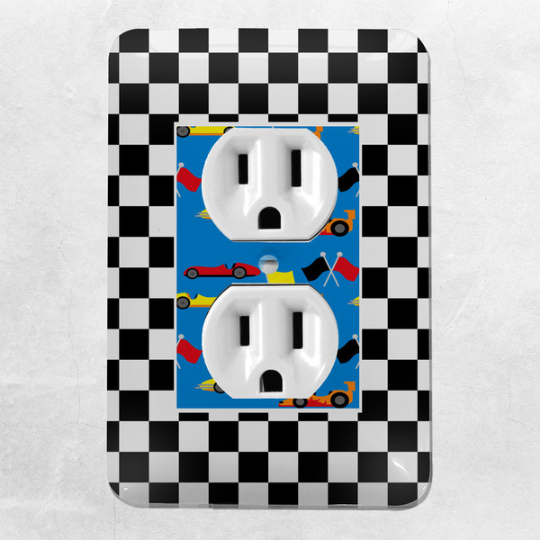 Checkers & Racecars Electric Outlet Plate - LIFESTYLE