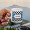 Checkers & Racecars Espresso Cup - 3oz LIFESTYLE (new hand)