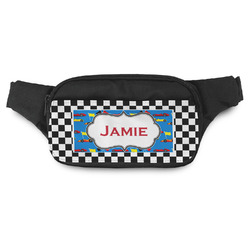 Checkers & Racecars Fanny Pack - Modern Style (Personalized)