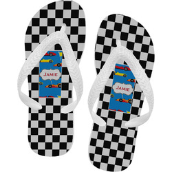 Checkers & Racecars Flip Flops (Personalized)