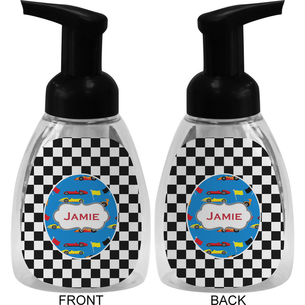 Checkers & Racecars Foam Soap Bottle (Front & Back)