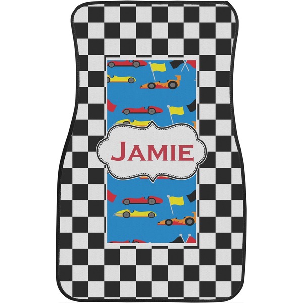 Checkers & Racecars Front Seat Car Mat