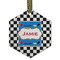 Checkers & Racecars Flat Glass Ornament - Hexagon w/ Name or Text