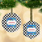 Checkers & Racecars Frosted Glass Ornament - MAIN PARENT