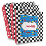 Checkers & Racecars 3 Ring Binder - Full Wrap (Personalized)