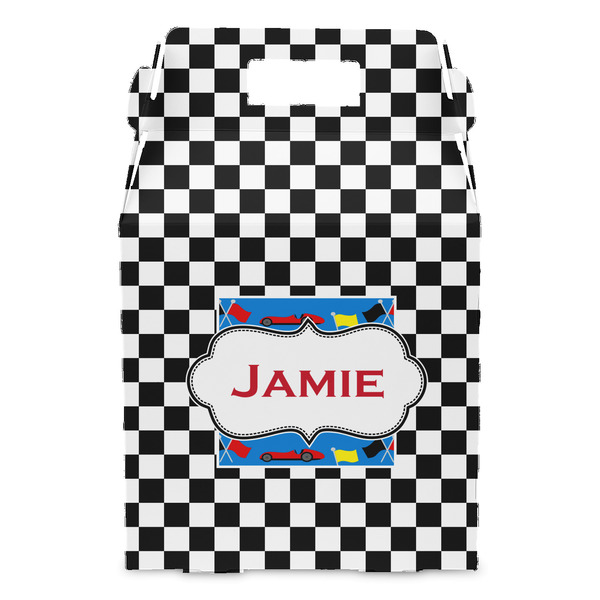 Checkers & Racecars Gable Favor Box - Front