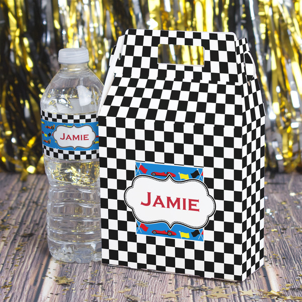 Checkers & Racecars Gable Favor Box - In Context
