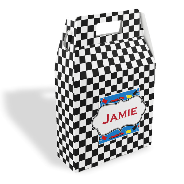 Custom Checkers & Racecars Gable Favor Box (Personalized)
