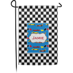 Checkers & Racecars Garden Flag (Personalized)