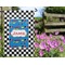 Checkers & Racecars Garden Flag - Outside In Flowers