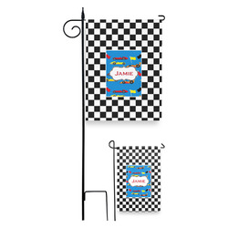 Checkers & Racecars Garden Flag (Personalized)