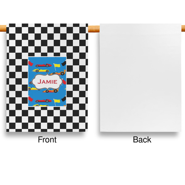 Checkers & Racecars Garden Flags - Large - Single Sided - APPROVAL
