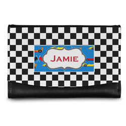 Checkers & Racecars Genuine Leather Women's Wallet - Small (Personalized)