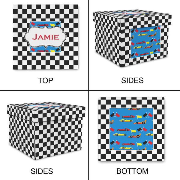 Checkers & Racecars Gift Boxes with Lid - Canvas Wrapped - Small - Approval