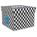 Checkers & Racecars Gift Box with Lid - Canvas Wrapped - XX-Large (Personalized)