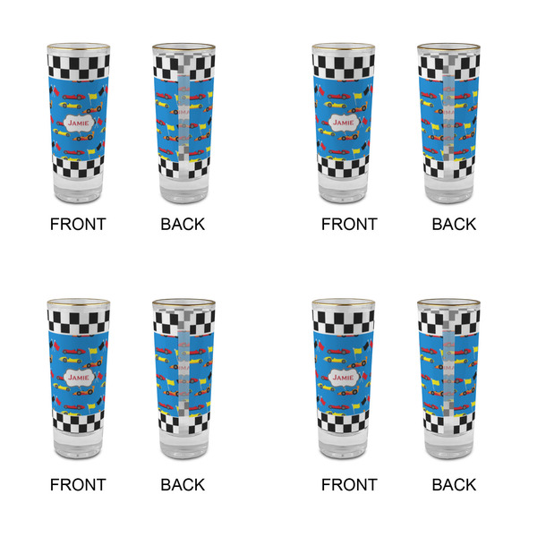 Checkers & Racecars Glass Shot Glass - 2 oz - Set of 4 - APPROVAL