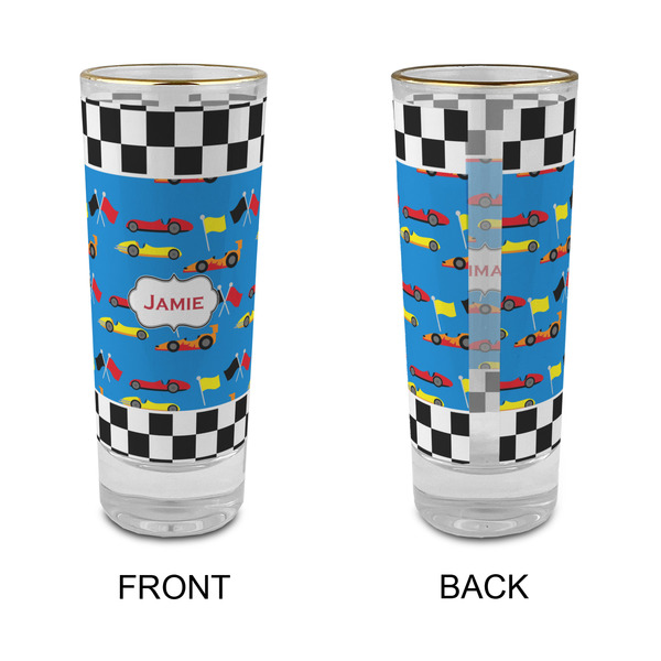 Checkers & Racecars Glass Shot Glass - 2 oz - Single - APPROVAL
