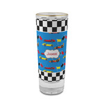 Checkers & Racecars 2 oz Shot Glass - Glass with Gold Rim (Personalized)