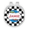 Checkers & Racecars Golf Ball Marker - Hat Clip - Silver