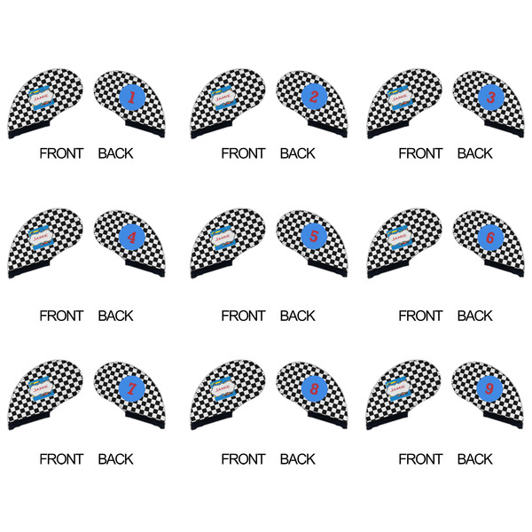 Checkers & Racecars Golf Club Covers - APPROVAL (set of 9)