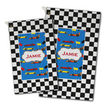 Checkers & Racecars Golf Towel - Poly-Cotton Blend w/ Name or Text