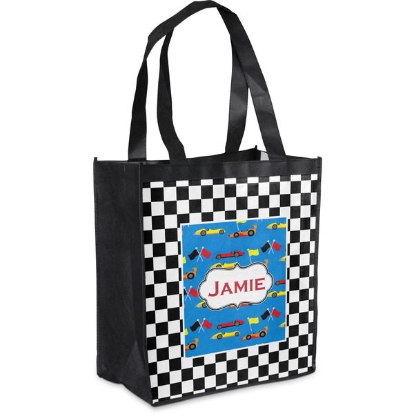 Custom Checkers & Racecars Grocery Bag (Personalized)