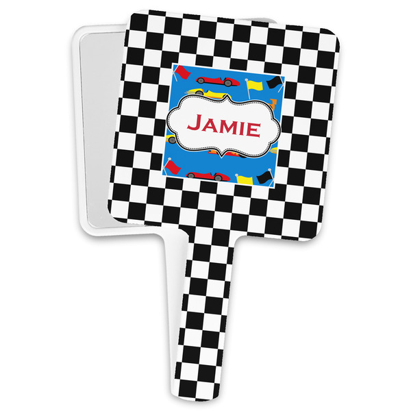 Custom Checkers & Racecars Hand Mirror (Personalized)
