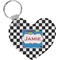 Checkers & Racecars Heart Keychain (Personalized)