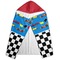Checkers & Racecars Hooded Towel - Folded