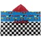 Checkers & Racecars Hooded towel