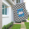 Checkers & Racecars House Flags - Double Sided - LIFESTYLE
