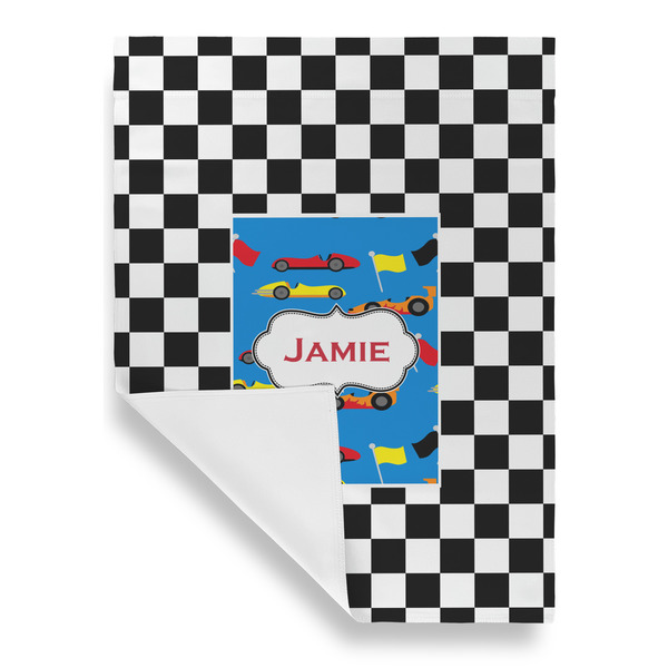 Checkers & Racecars House Flags - Single Sided - FRONT FOLDED