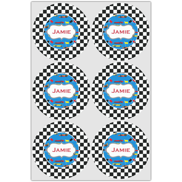 Checkers & Racecars Icing Circle - Large - Set of 6
