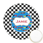 Checkers & Racecars Printed Cookie Topper - Round (Personalized)