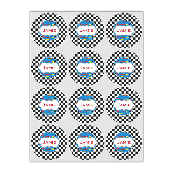 Checkers & Racecars Icing Circle - Small - Set of 12