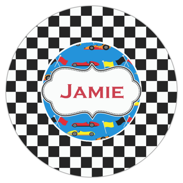 Checkers & Racecars Icing Circle - Small - Single