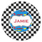 Checkers & Racecars Icing Circle - Small - Single