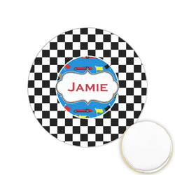 Checkers & Racecars Printed Cookie Topper - 1.25" (Personalized)
