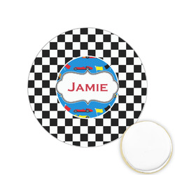 Checkers & Racecars Printed Cookie Topper - 1.25" (Personalized)