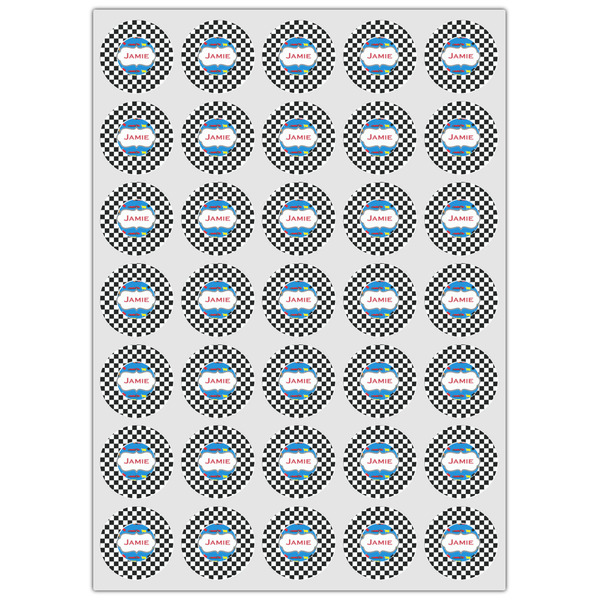 Checkers & Racecars Icing Circle - XSmall - Set of 35