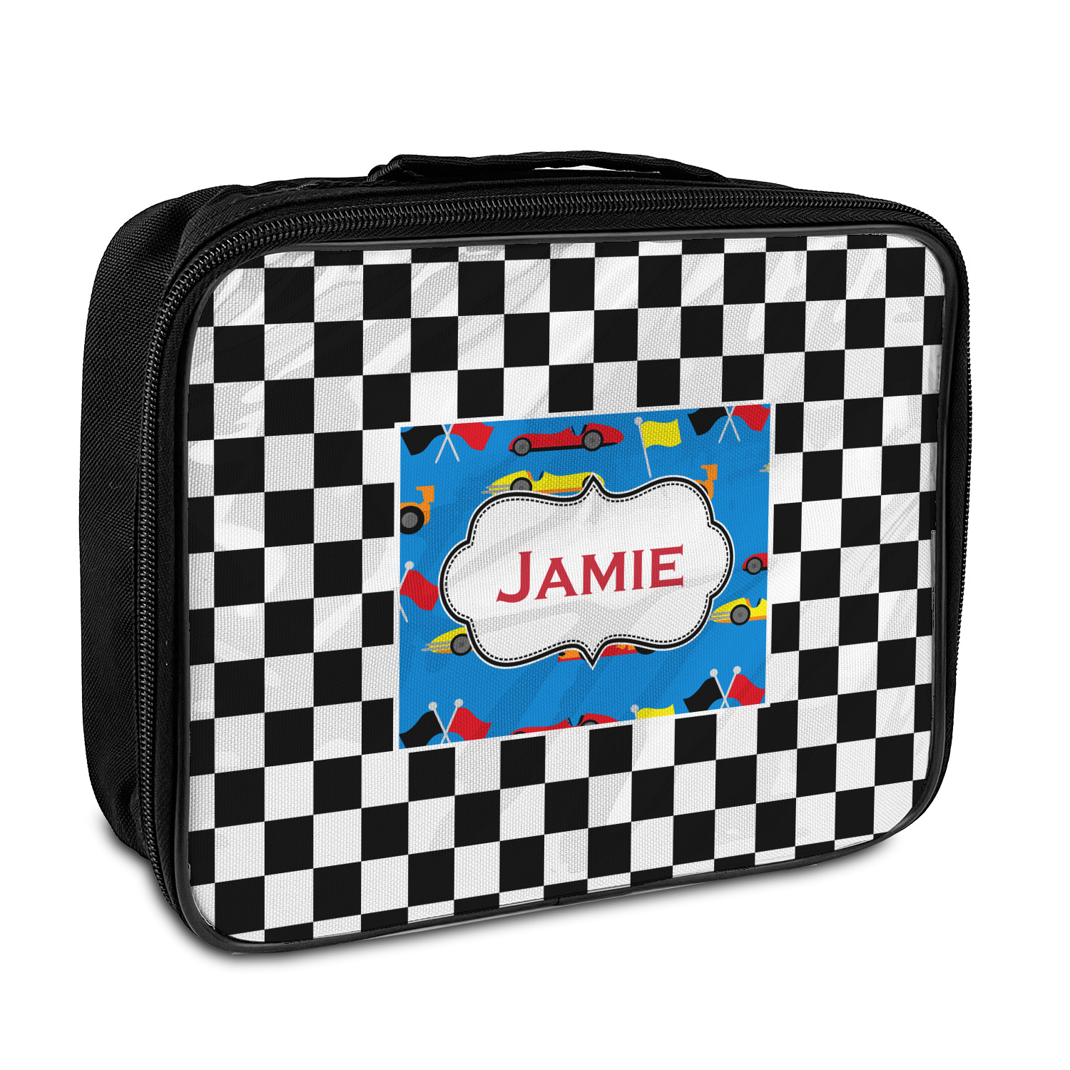 Checkers & Racecars Insulated Lunch Bag (Personalized) YouCustomizeIt