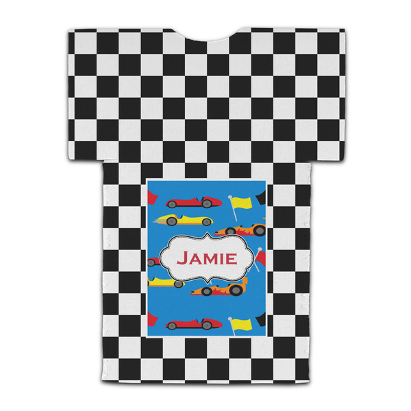 Checkers & Racecars Jersey Bottle Cooler - BACK (flat)
